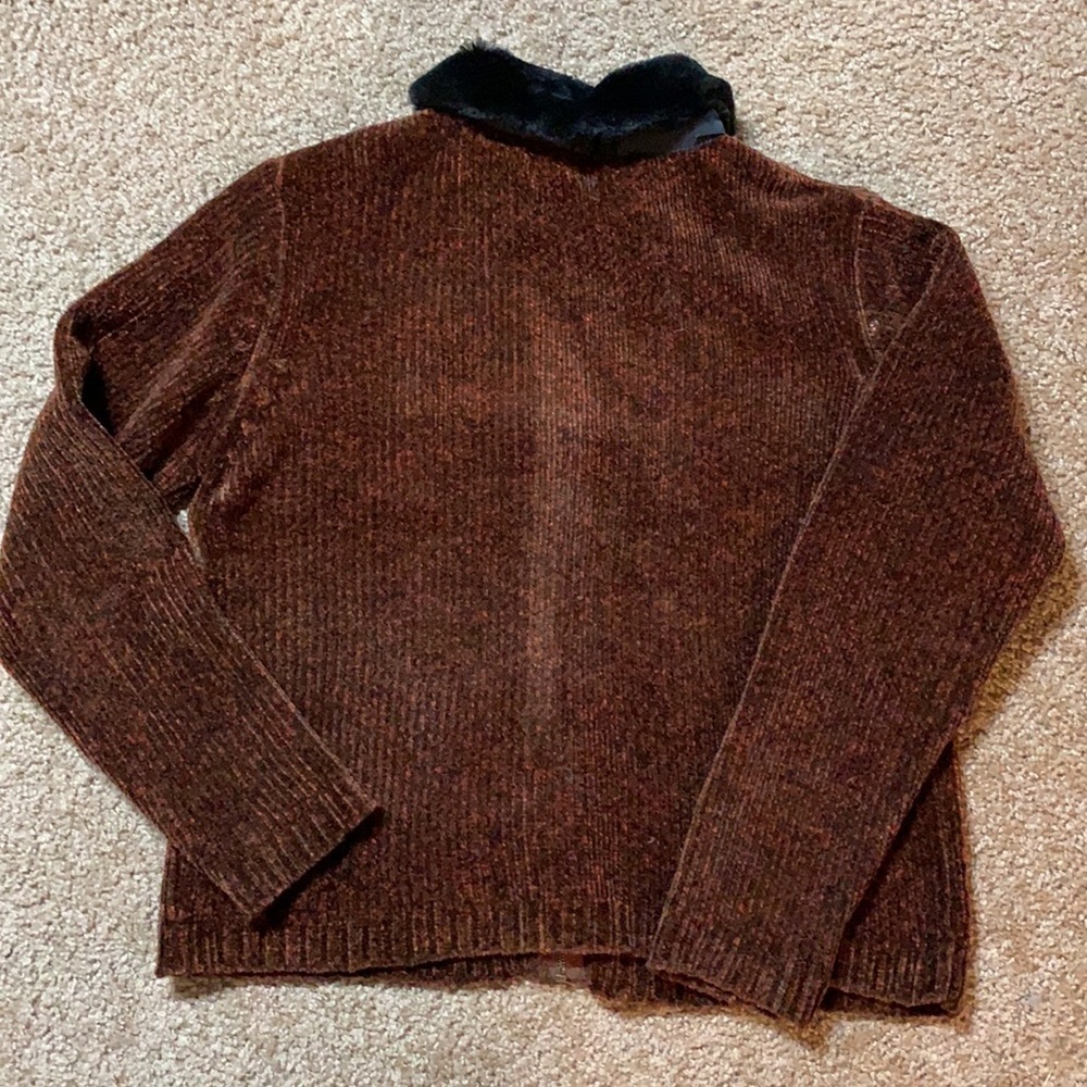 Women’s Basic Editions Sweater Jacket Size Medium - image 3